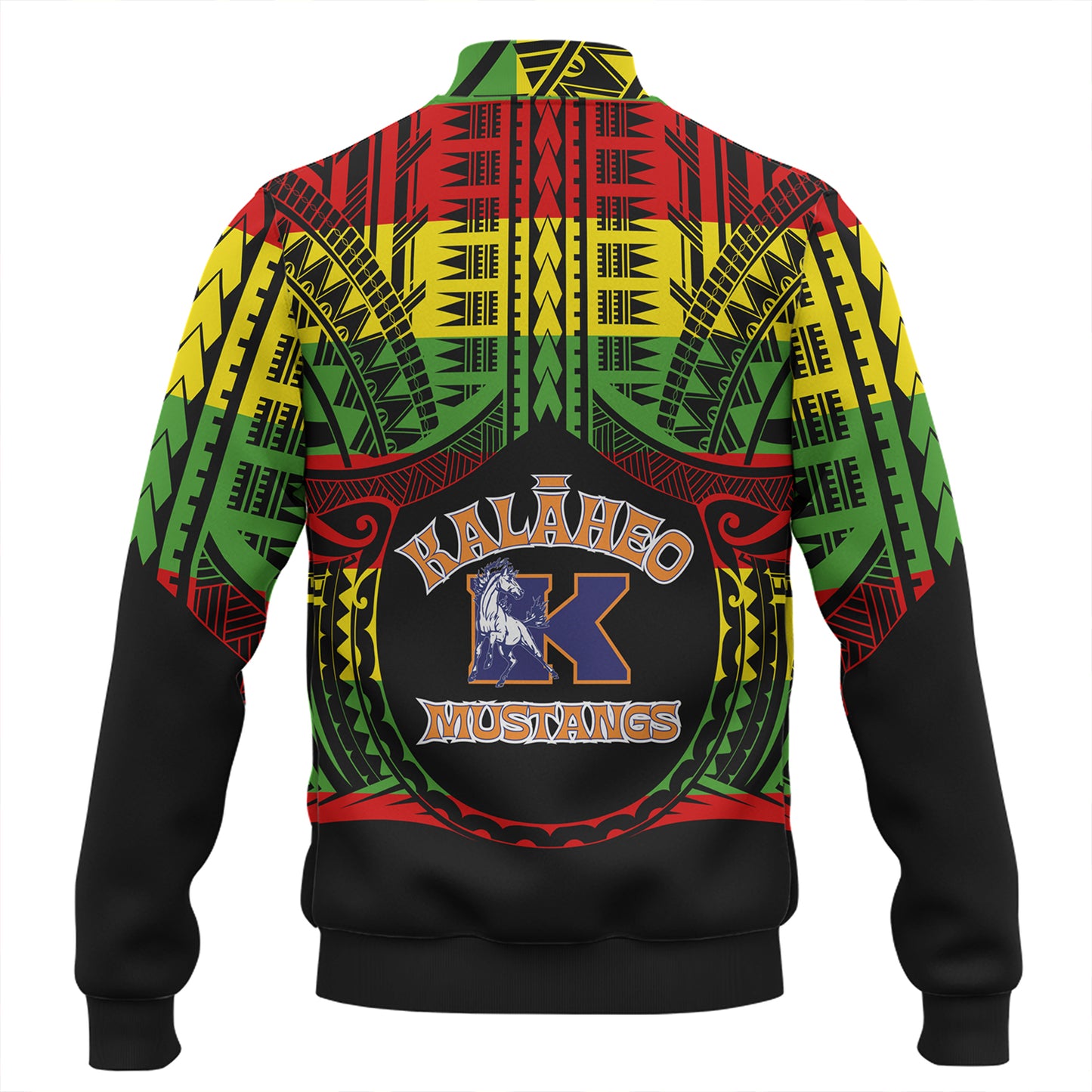 Hawaii Baseball Jacket Kalaheo High School Reggae Color Polynesian