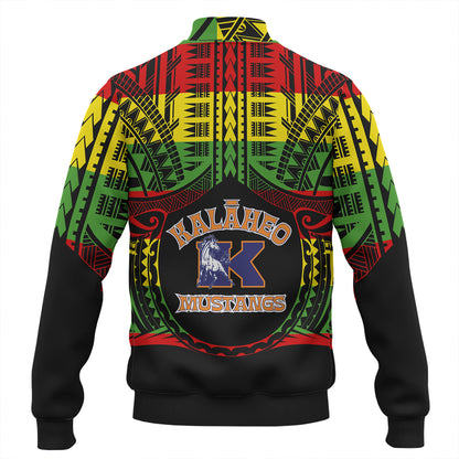 Hawaii Baseball Jacket Kalaheo High School Reggae Color Polynesian