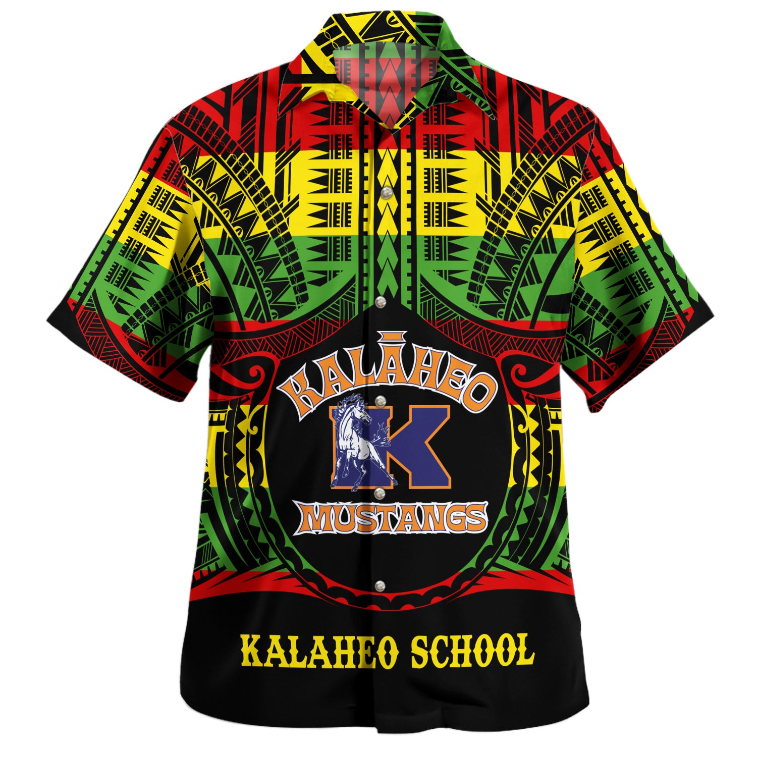 Hawaii Hawaiian Shirt Kalaheo High School Reggae Color Polynesian