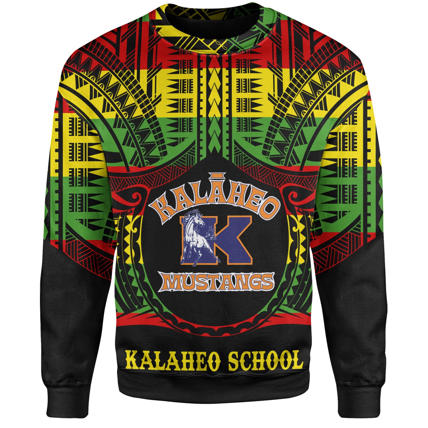 Hawaii Sweatshirt Kalaheo High School Reggae Color Polynesian