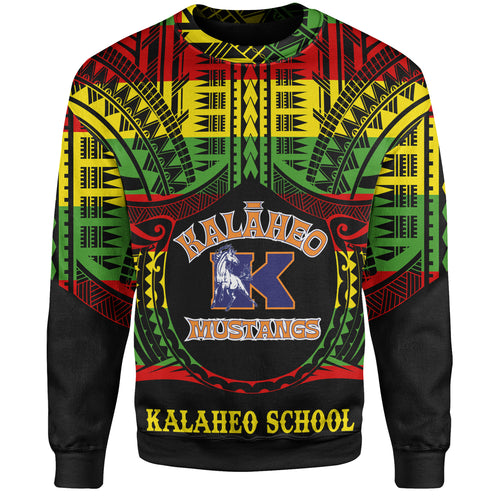 Hawaii Sweatshirt Kalaheo High School Reggae Color Polynesian