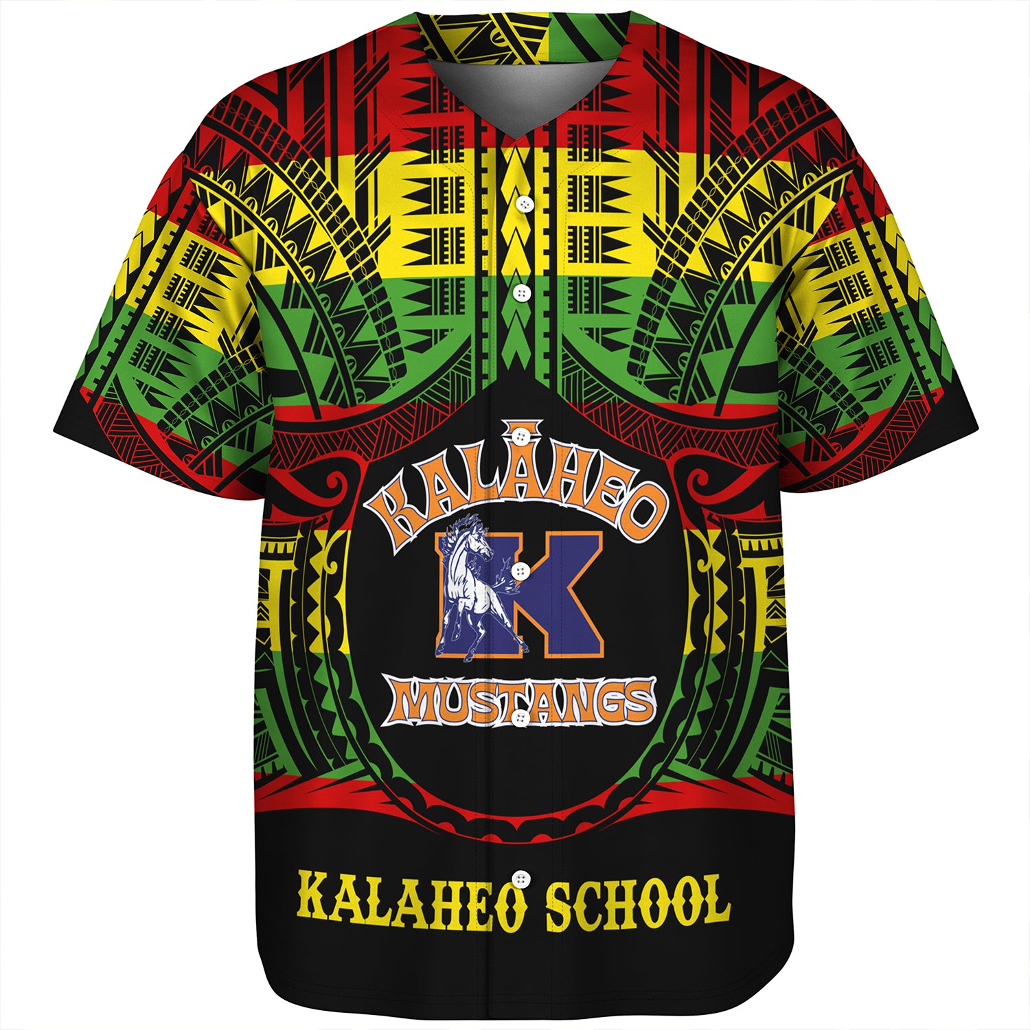 Hawaii Baseball Shirt Kalaheo High School Reggae Color Polynesian