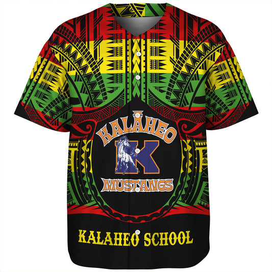 Hawaii Baseball Shirt Kalaheo High School Reggae Color Polynesian