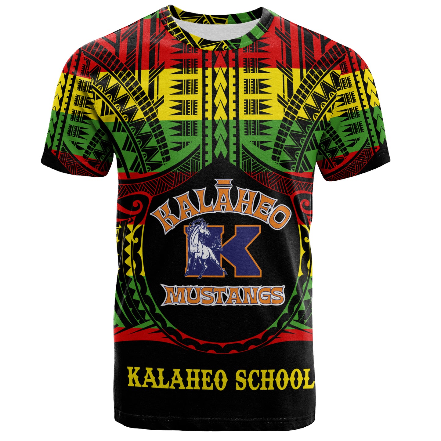 Hawaii T-Shirt Kalaheo High School Reggae Color Polynesian