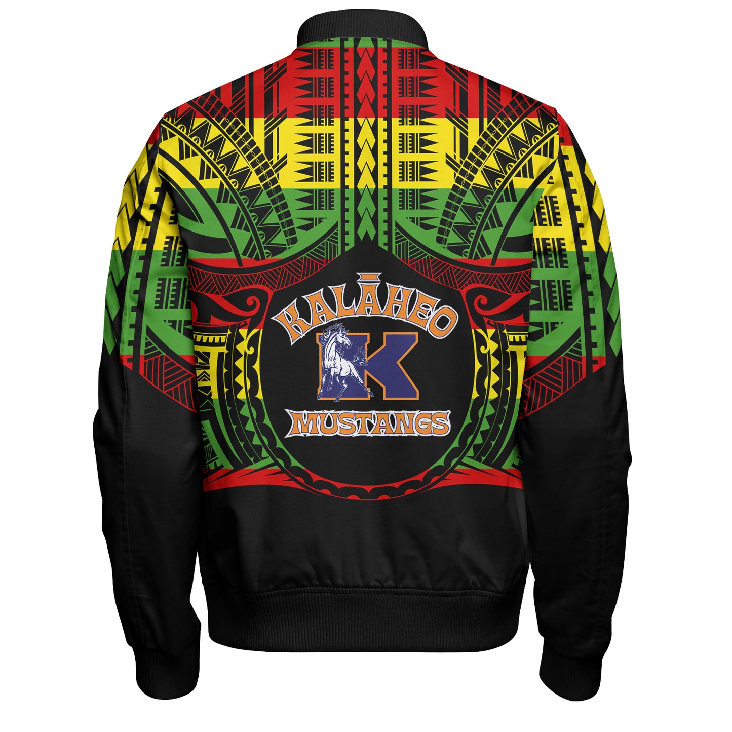 Hawaii Bomber Jacket Kalaheo High School Reggae Color Polynesian