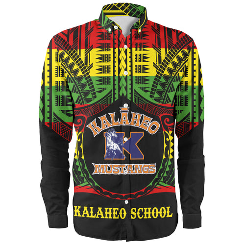 Hawaii Long Sleeve Shirt Kalaheo High School Reggae Color Polynesian