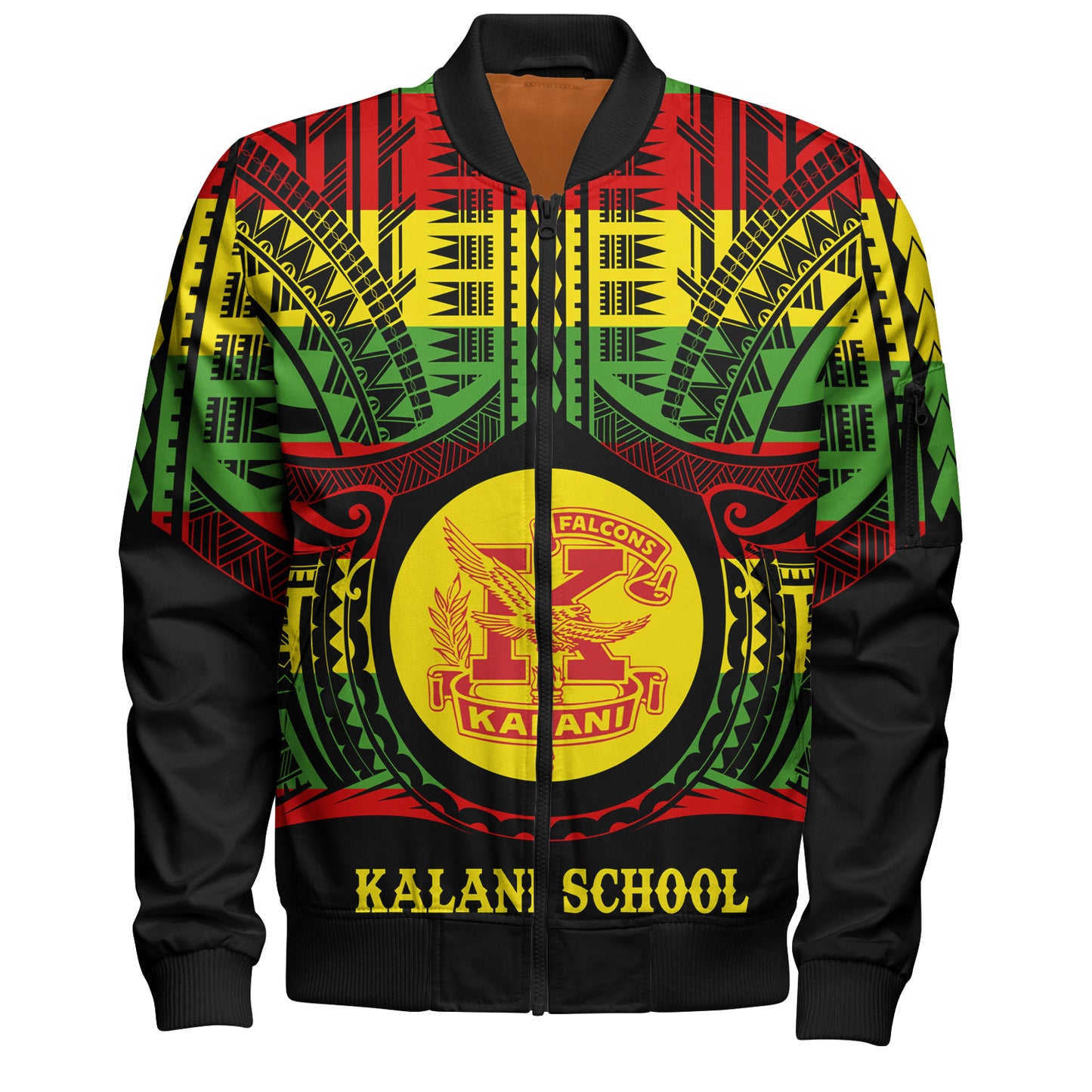 Hawaii Bomber Jacket Kalani High School Reggae Color Polynesian