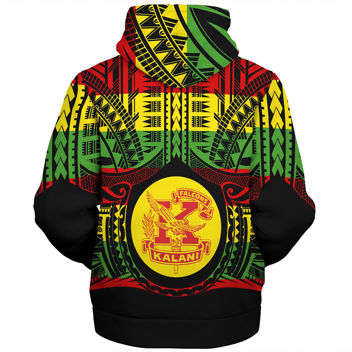 Hawaii Sherpa Hoodie Kalani High School Reggae Color Polynesian