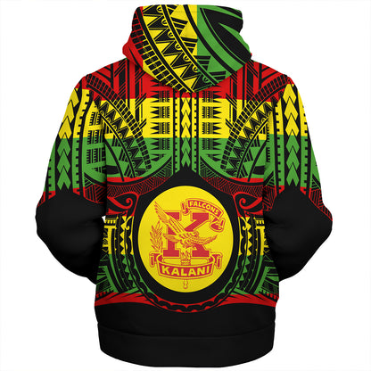 Hawaii Sherpa Hoodie Kalani High School Reggae Color Polynesian