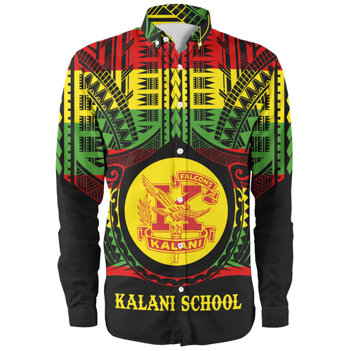 Hawaii Long Sleeve Shirt Kalani High School Reggae Color Polynesian