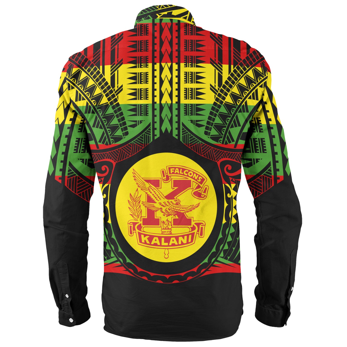 Hawaii Long Sleeve Shirt Kalani High School Reggae Color Polynesian