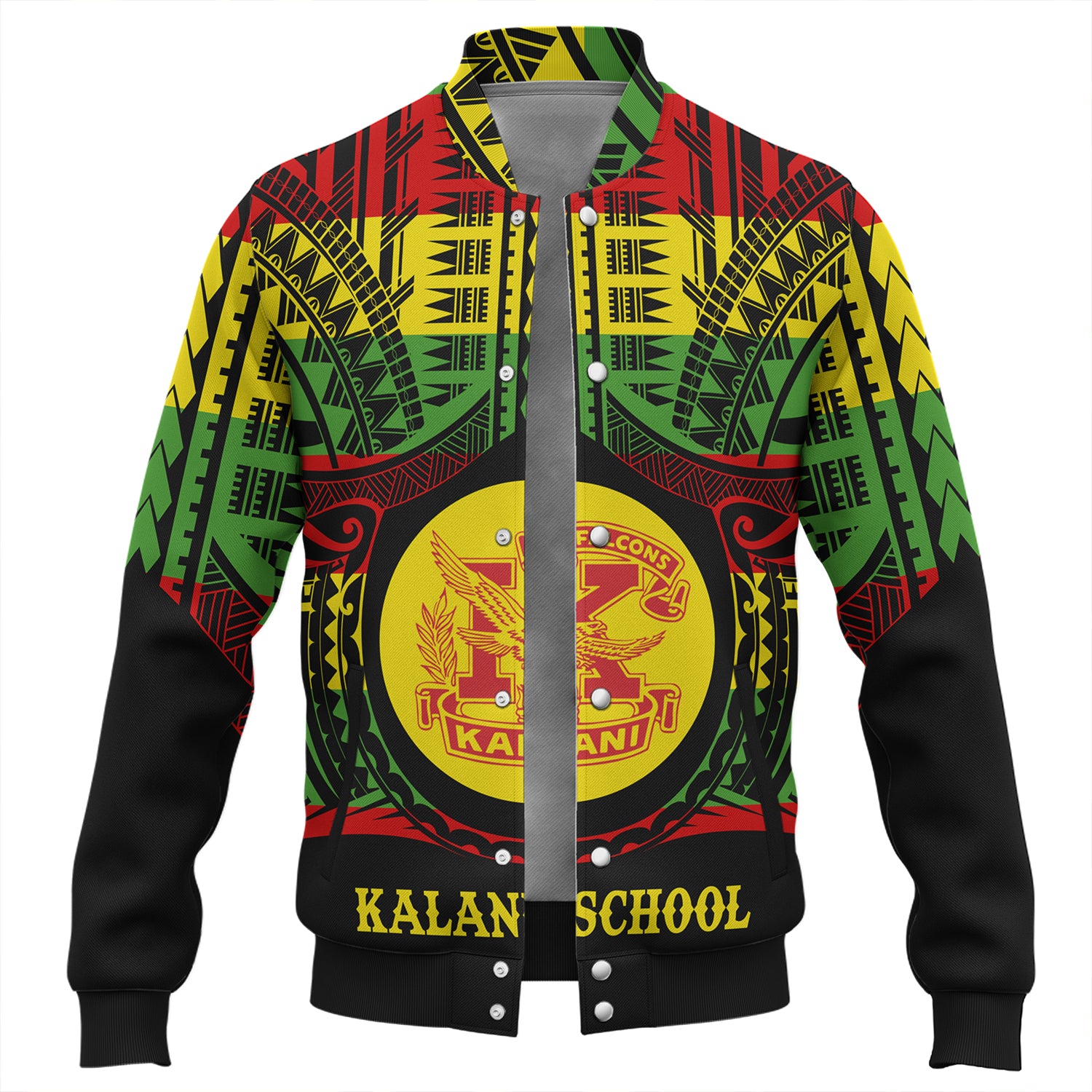 Hawaii Baseball Jacket Kalani High School Reggae Color Polynesian