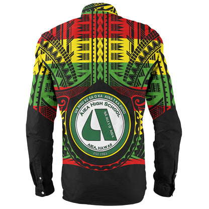 Hawaii Long Sleeve Shirt Aiea High School Reggae Color Polynesian