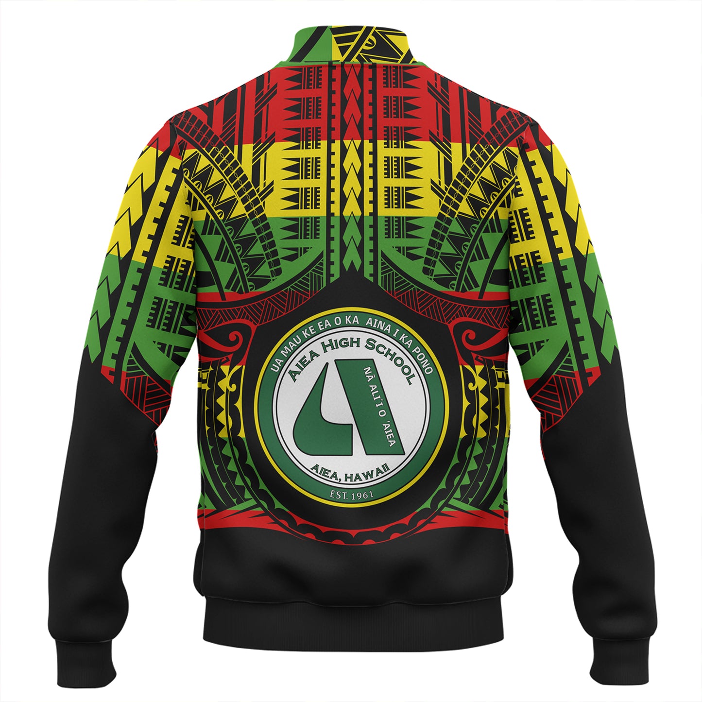 Hawaii Baseball Jacket Aiea High School Reggae Color Polynesian