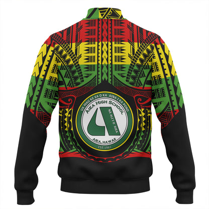 Hawaii Baseball Jacket Aiea High School Reggae Color Polynesian