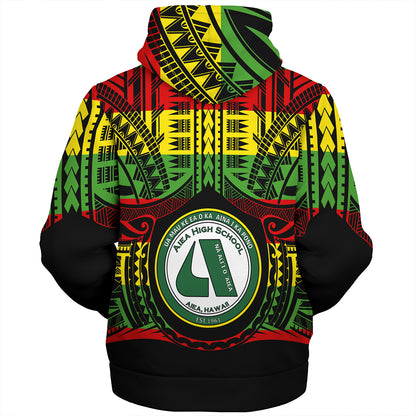 Hawaii Sherpa Hoodie Aiea High School Reggae Color Polynesian