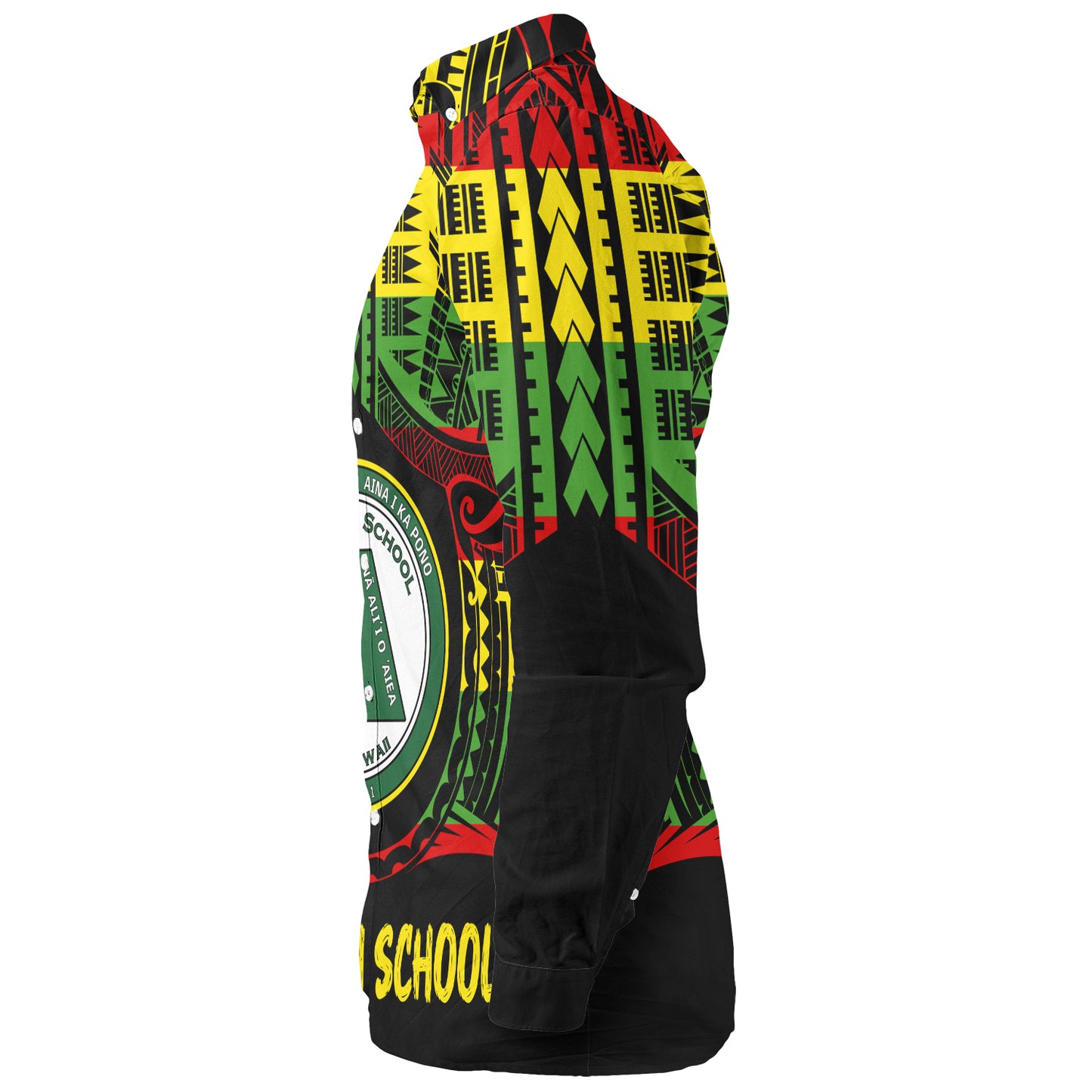 Hawaii Long Sleeve Shirt Aiea High School Reggae Color Polynesian