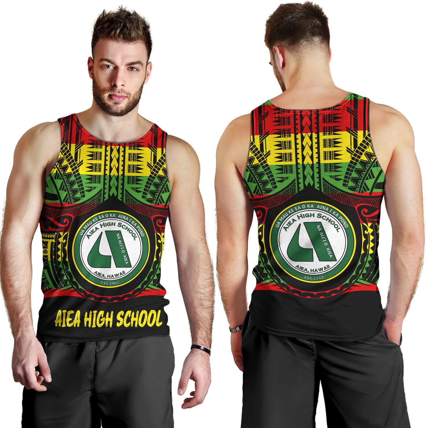 Hawaii Tank Top Aiea High School Reggae Color Polynesian
