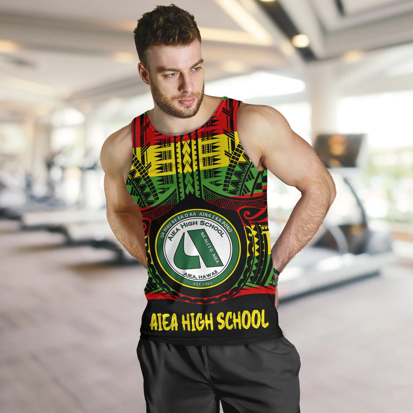Hawaii Tank Top Aiea High School Reggae Color Polynesian