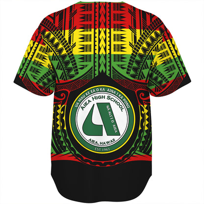 Hawaii Baseball Shirt Aiea High School Reggae Color Polynesian