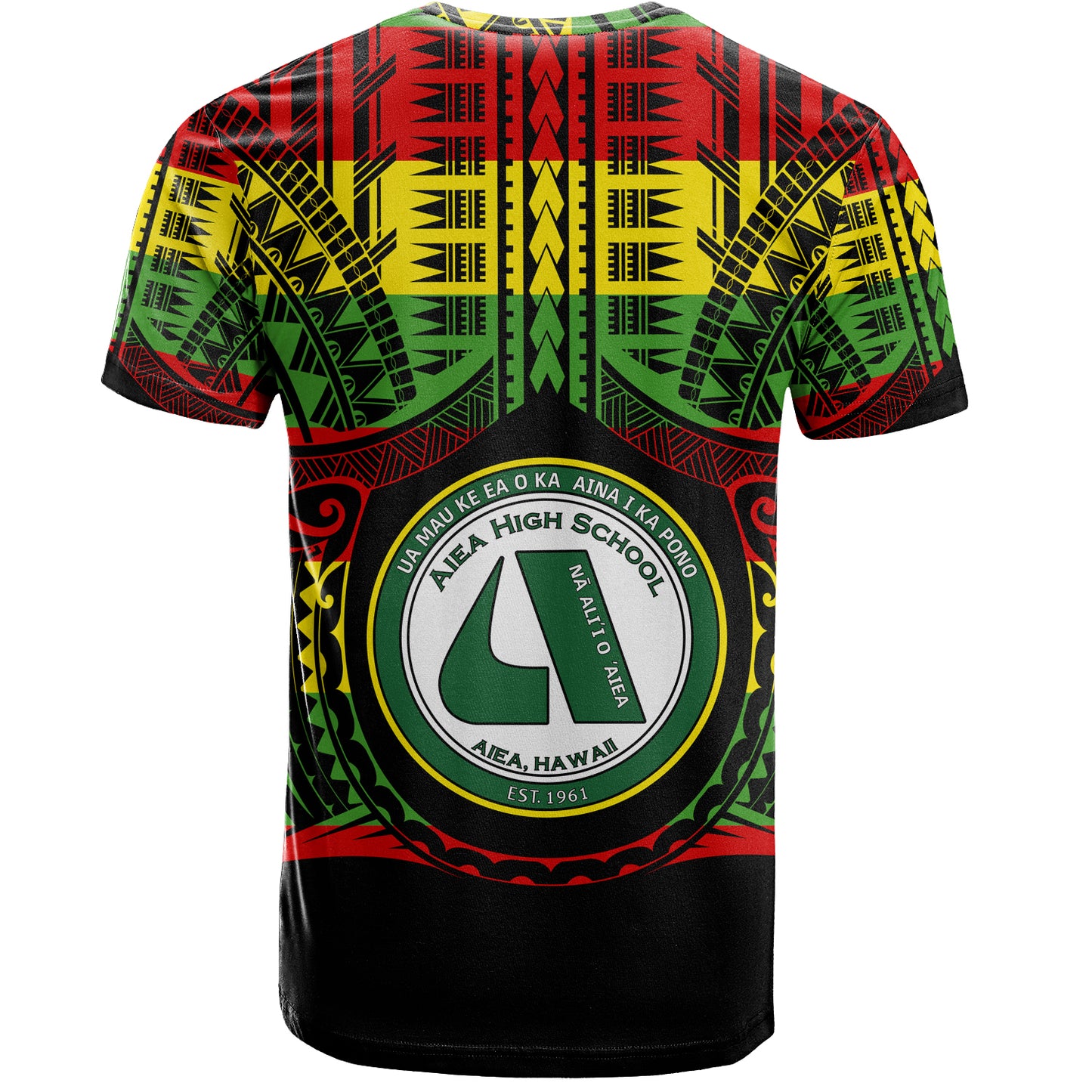 Hawaii T-Shirt  Ê»Aiea High School Reggae Color Polynesian
