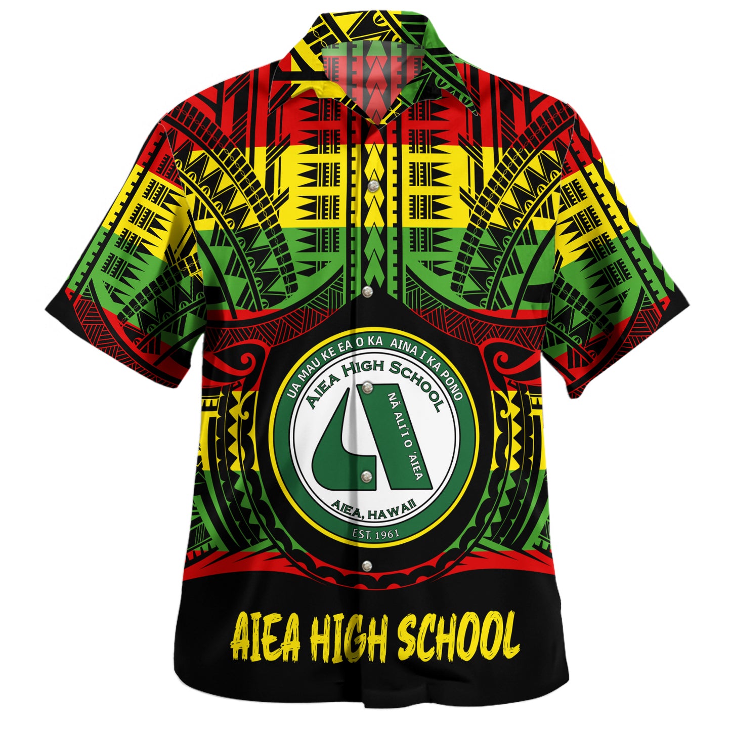 Hawaii Hawaiian Shirt  Ê»Aiea High School Reggae Color Polynesian