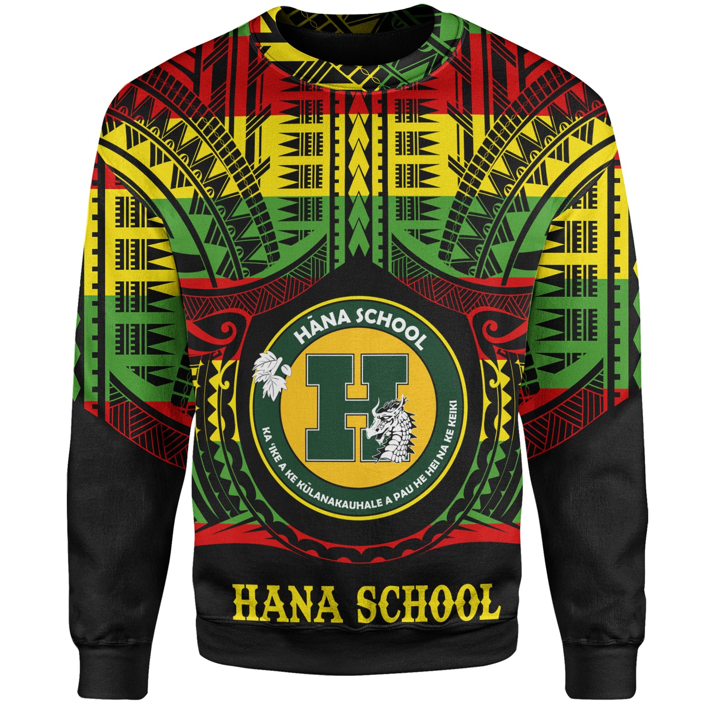 Hawaii Sweatshirt Hana High and Elementary School Reggae Color Polynesian