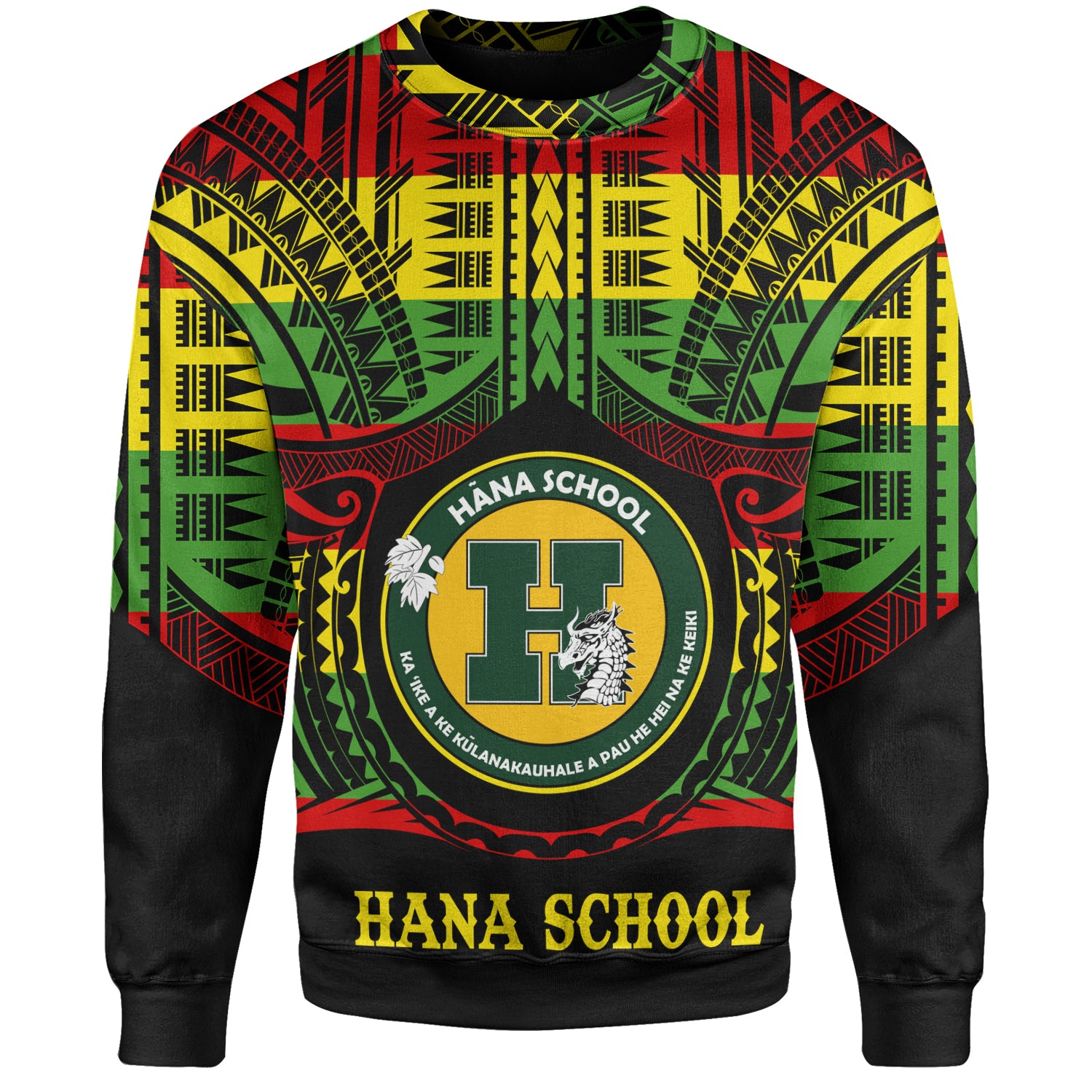 Hawaii Sweatshirt Hana High and Elementary School Reggae Color Polynesian
