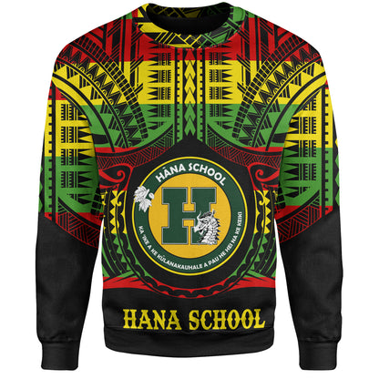 Hawaii Sweatshirt Hana High and Elementary School Reggae Color Polynesian