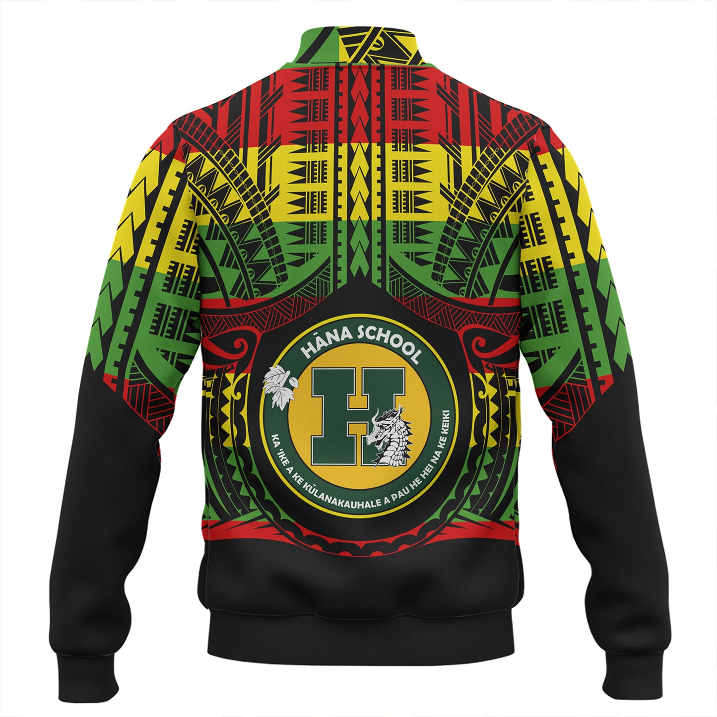 Hawaii Baseball Jacket Hana High and Elementary School Reggae Color Polynesian