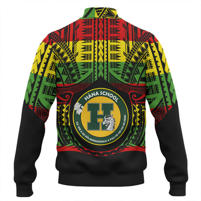 Hawaii Baseball Jacket Hana High and Elementary School Reggae Color Polynesian