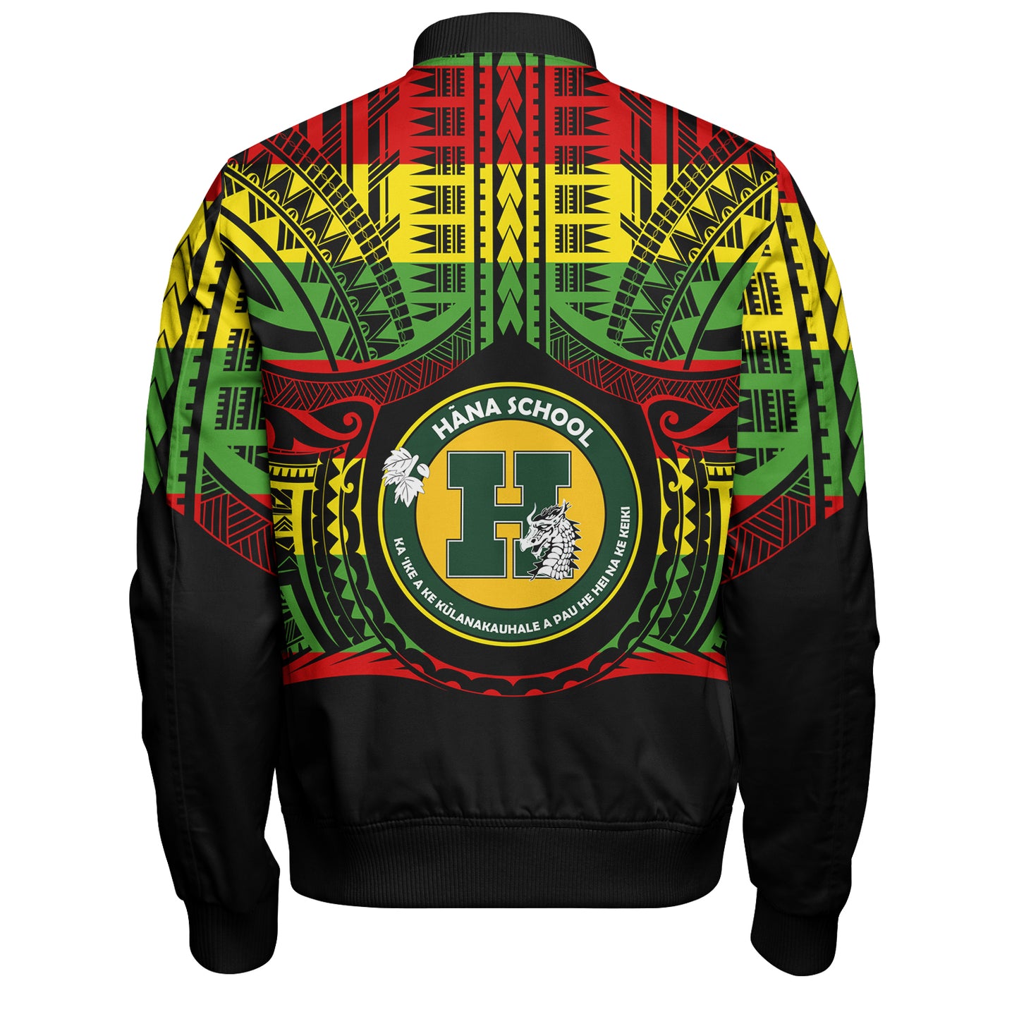 Hawaii Bomber Jacket Hana High and Elementary School Reggae Color Polynesian