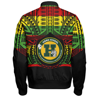 Hawaii Bomber Jacket Hana High and Elementary School Reggae Color Polynesian