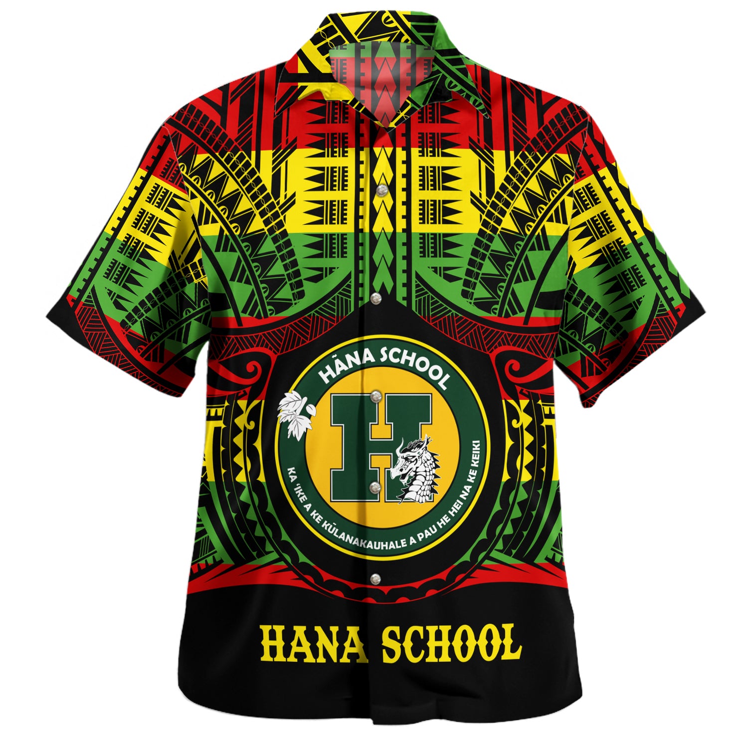 Hawaii Hawaiian Shirt Hana High and Elementary School Reggae Color Polynesian