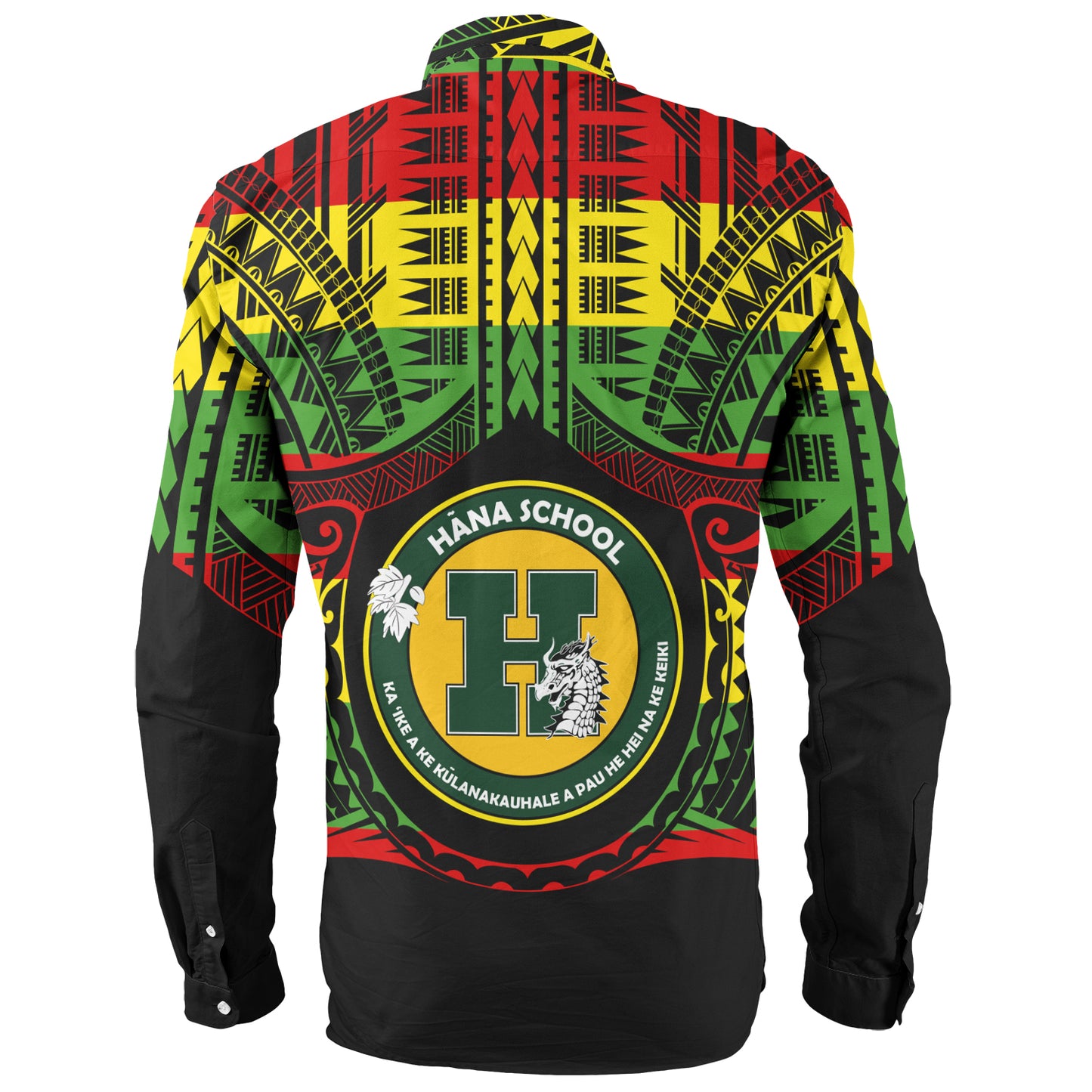 Hawaii Long Sleeve Shirt Hana High and Elementary School Reggae Color Polynesian