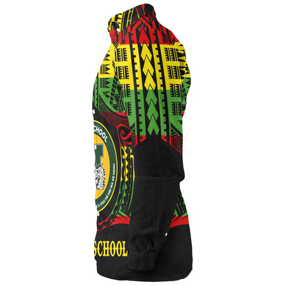 Hawaii Long Sleeve Shirt Hana High and Elementary School Reggae Color Polynesian