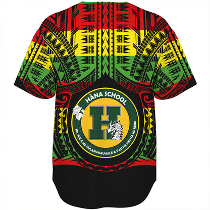 Hawaii Baseball Shirt Hana High and Elementary School Reggae Color Polynesian