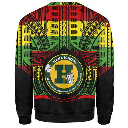 Hawaii Sweatshirt Hana High and Elementary School Reggae Color Polynesian