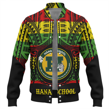 Hawaii Baseball Jacket Hana High and Elementary School Reggae Color Polynesian