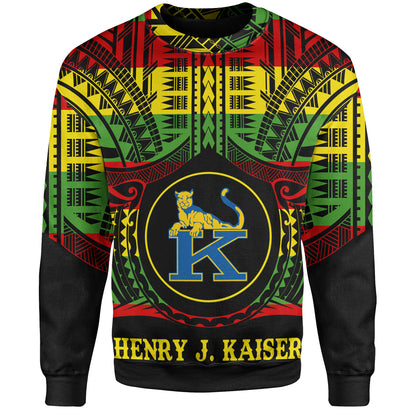 Hawaii Sweatshirt Henry J. Kaiser High School Reggae Color Polynesian