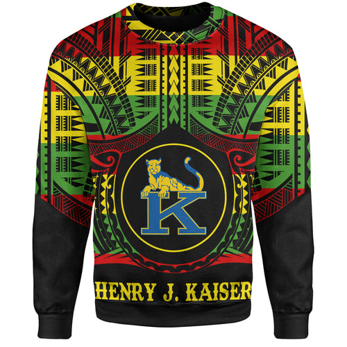 Hawaii Sweatshirt Henry J. Kaiser High School Reggae Color Polynesian