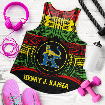 Hawaii Women Tank Henry J. Kaiser High School Reggae Color Polynesian