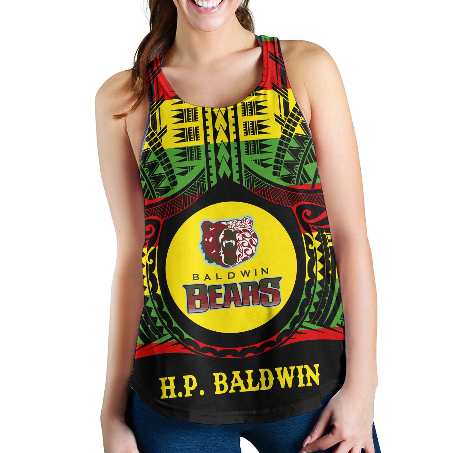 Hawaii Women Tank Henry Perrine Baldwin High School Reggae Color Polynesian