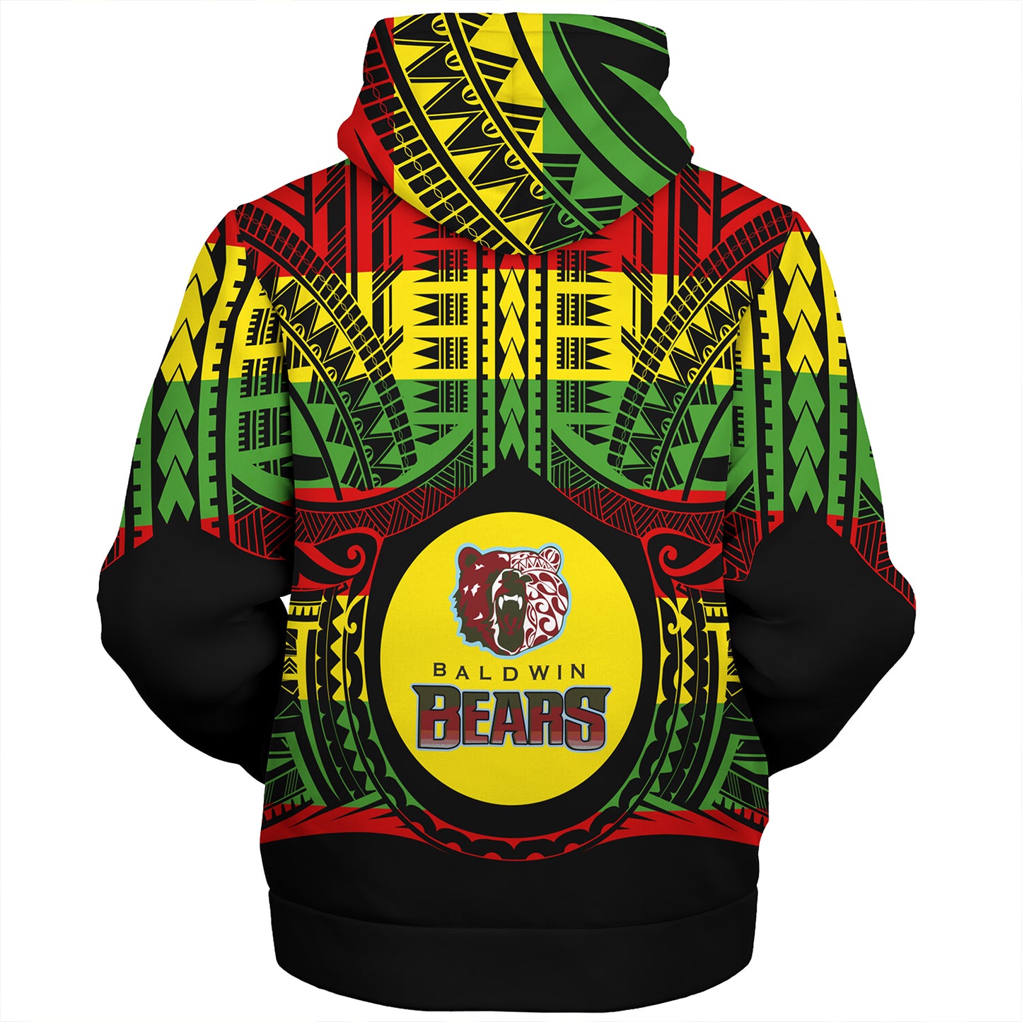 Hawaii Sherpa Hoodie Henry Perrine Baldwin High School Reggae Color Polynesian