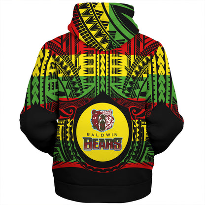Hawaii Sherpa Hoodie Henry Perrine Baldwin High School Reggae Color Polynesian