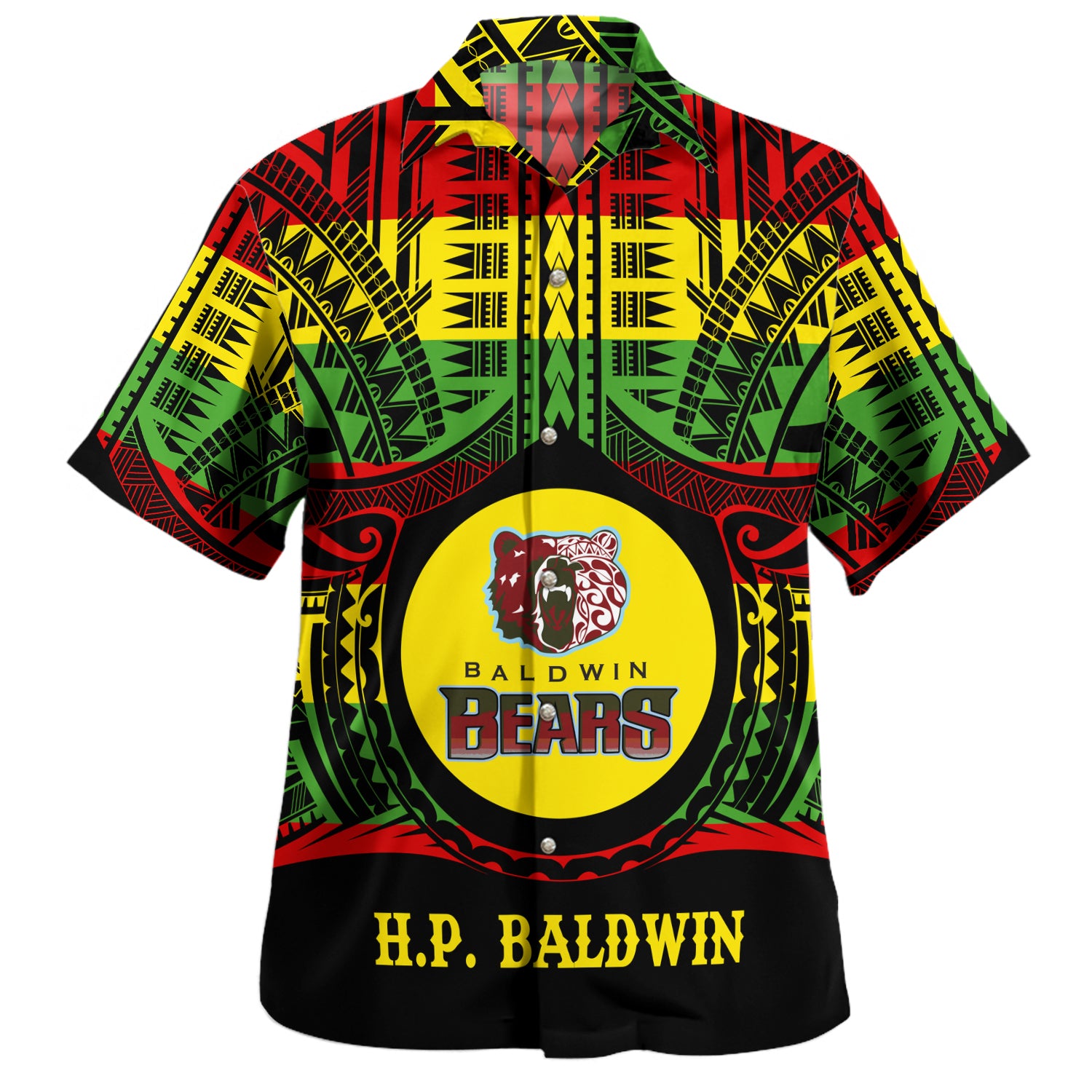 Hawaii Hawaiian Shirt Henry Perrine Baldwin High School Reggae Color Polynesian