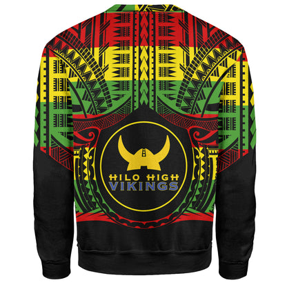 Hawaii Sweatshirt Hilo High School Reggae Color Polynesian