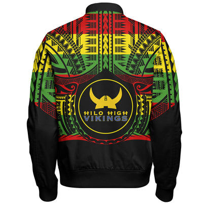 Hawaii Bomber Jacket Hilo High School Reggae Color Polynesian