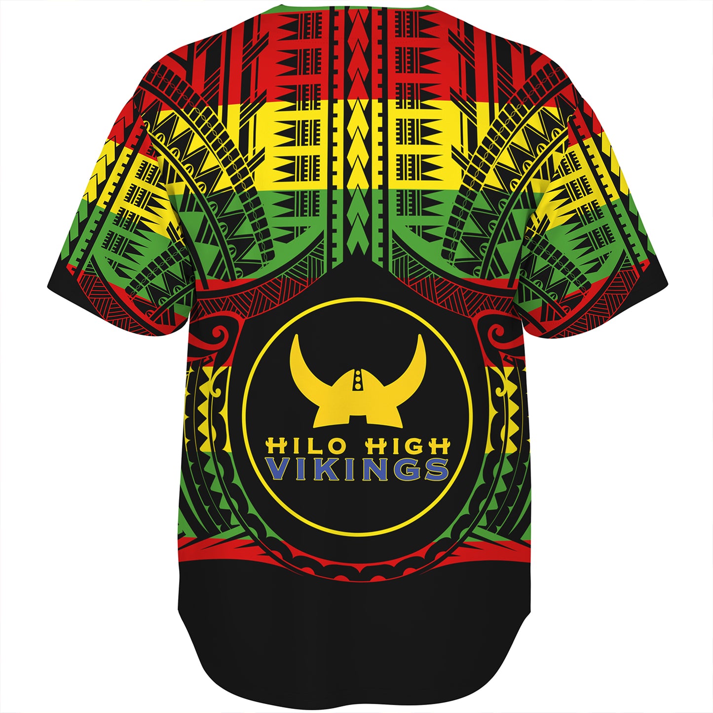 Hawaii Baseball Shirt Hilo High School Reggae Color Polynesian