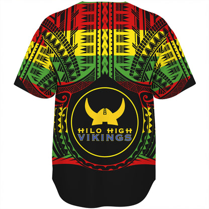 Hawaii Baseball Shirt Hilo High School Reggae Color Polynesian